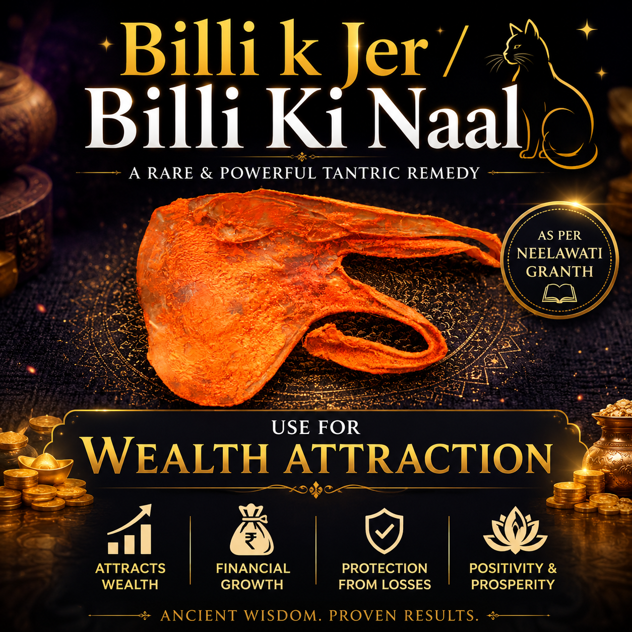 Billi Ki Nal Energised Cat Naval Chord for Business and Wealth Kaali Billi Ki Jer